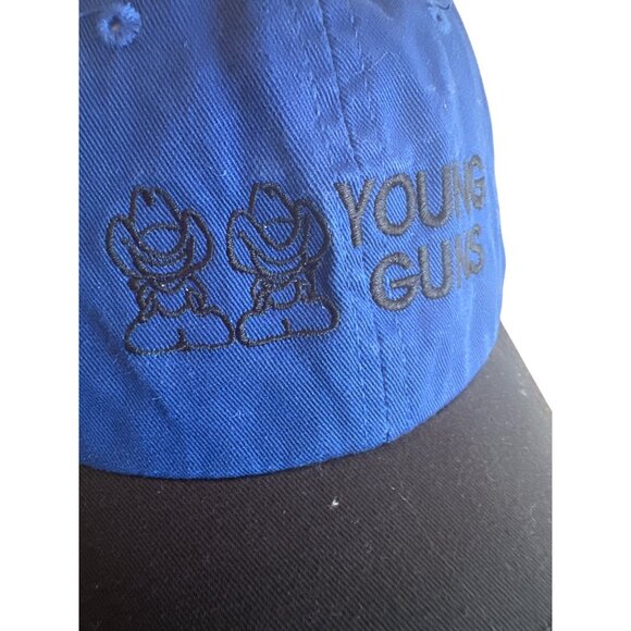 Young Guns Blue & Black Embroidered Baseball Cap With Cowboy Graphics Unisex - Picture 3 of 8